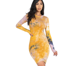 Load image into Gallery viewer, Mustard Tie- Dye Dress
