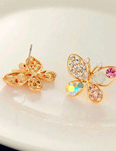 Load image into Gallery viewer, Colorful Rhinestone Butterfly Earrings
