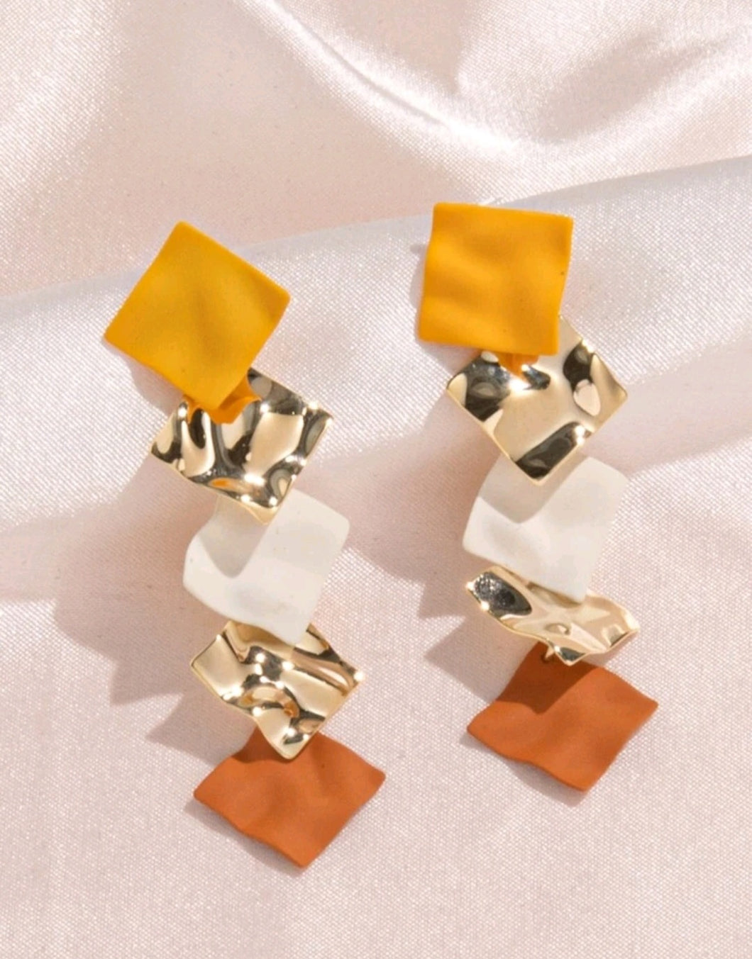 Golden Hour Square Drop Earrings