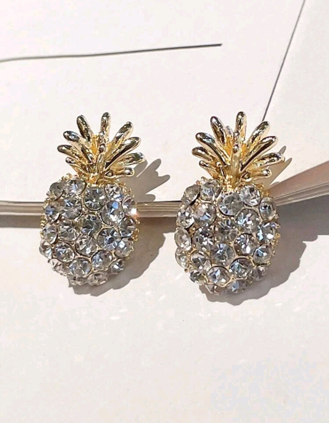 Rhinestone Pineapple Earrings