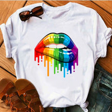 Load image into Gallery viewer, Rainbow Lips T-Shirt - Bossy Trendz Boutique 
